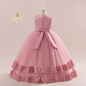 FSMKTZ largo con lentejuelas niños niña fiesta princesa <span class=keywords><strong>vestido</strong></span> vestidos <span class=keywords><strong>para</strong></span> <span class=keywords><strong>adolescentes</strong></span> <span class=keywords><strong>vestido</strong></span> niña princesa fiesta <span class=keywords><strong>vestido</strong></span> flor Niña - Product Image 3