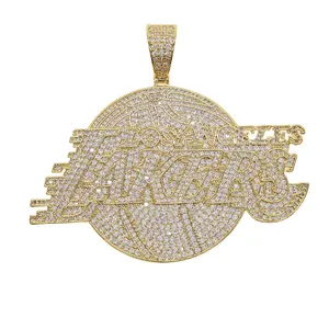 Grand collier doré avec pendentif en forme de lettre pour hommes, chaîne de grande taille, nouvelle collection, hip hop, cristal, strass, cz incrusté, breloque,