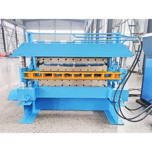 Double Layer Steel Micro Corrugated Ondulado and Step Tile Roofing Sheet Cold Roll Forming Steel Building Material Machine