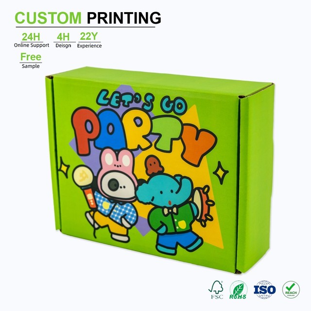 Corrugated Shipping Boxes Custom Cartoon Character Printing Eco Friendly Certified Portable Mailer Boxes for Party Favors