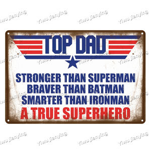 Affiche Métallique « Un Véritable Super-Héros, C'est un Père » 30x40 Impression Vintage Plaque Rétro Panneaux en Étain Décoration Intérieure DIY - Product Image 1