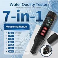 Testeur de pH numérique professionnel 7 en 1 pour la qualité de l'eau (pH/TDS/EC/ORP/S.G/Température/Salinité) pour aquarium et hydroponie