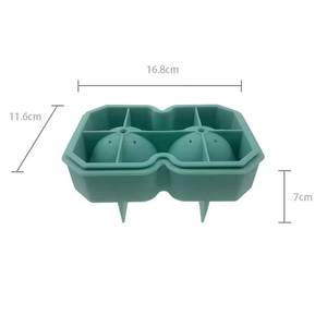 Moule à glace créatif en silicone à 2 cavités en forme de balle de golf, écologique, flexible et durable - Product Image 2