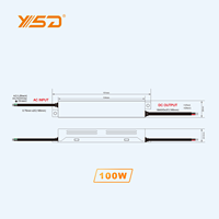 Alimentation LED YSD haute performance PFC 40W DC12V 24V AC100V-277V, étanche IP67, format ultra-compact et mince