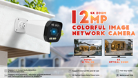 Cámara de Seguridad IP66 para Exteriores con Tarjeta SD, Audio Bidireccional, IR de 30 Metros, 12MP, 5X, Color Completo, P2P, POE, CCTV