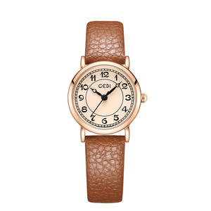 Montre pour femme de style niche, rétro, minimaliste, petit cadran, bracelet en cuir, montre à quartz pour étudiants - Product Image 4