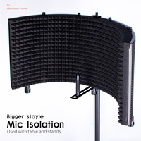 Yinyu MA305 Écran d'isolation acoustique professionnel pliable pour micro, panneau acoustique réglable à 5 panneaux pour enregistrement en studio et cabine vocale