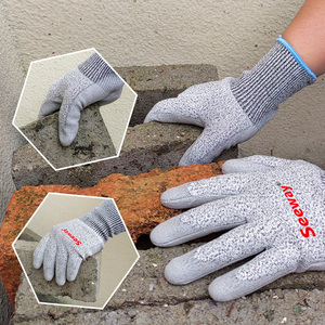 Guantes de Trabajo Seeway de Alta Calidad con Recubrimiento de PU en la Palma con Puntos de Protección de Cinco Niveles de Corte HPPE - Product Image 5