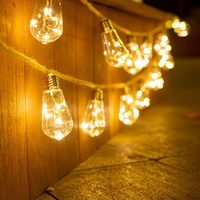 TSINYE 8.3m16LEDs Vintage Chanvre Corde Solaire Extérieure Guirlande Lumineuse 16 Ampoules avec 8 Modes Indice IP65 pour Clôture Cour Camping