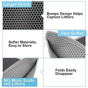 Double Layer <b>Cat</b> Litter Mat, Washable Anti-Splashing <b>Cat</b> Litter Trapping Mat, Non-slip Scatter Control <b>Cat</b> Litter <b>Box</b> Mat - Product Image 5