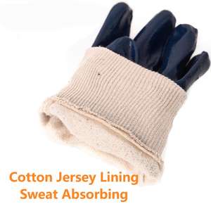 للبيع بالجملة قفازات حماية مقاومة للزيت الكيميائي الثقيلة مطلية بالكامل من النتريل قفازات سلامة الكفة قفازات العمل - Product Image 5