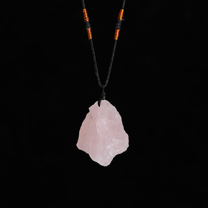 Collar Ajustable con Colgante de Piedra Natural en Bruto: <span class=keywords><strong>Amatista</strong></span>, Cuarzo Rosa, Fluorita, Ideal para Regalo - Product Image 4