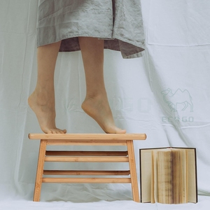 Repose-pieds en bambou Tabouret robuste Tabouret pour enfants Fauteuils de salle de bain Repose-pieds naturellement solides - Product Image 5