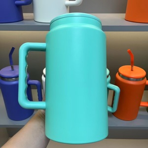 50oz Chubby <b>Travel</b> Tumbler Handle Vacuum Insulated <b>Mug</b> Lid <b>Straw</b> Non-Slip Car OEM ODM Custom - Product Image 1