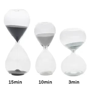 Reloj de arena magnético de borosilicato, temporizador de arena de vidrio de Color personalizado, 3/5/10/15/30/60 minutos