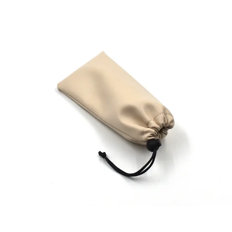 Drawstring leather glasses case eyeglasses bag sunglasses pouch