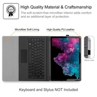 Étui en cuir certifié pour Microsoft Surface Pro 7/6/5/4/3 10,1 pouces avec pochette personnalisable en couleur