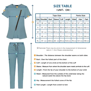 Scrubs Custom Women Nursing Scrub Jogger Hospital Sets Zip Reusable Stretchy Beautician Scrubs Uniforms Nurse Uniform Medical Scrubs