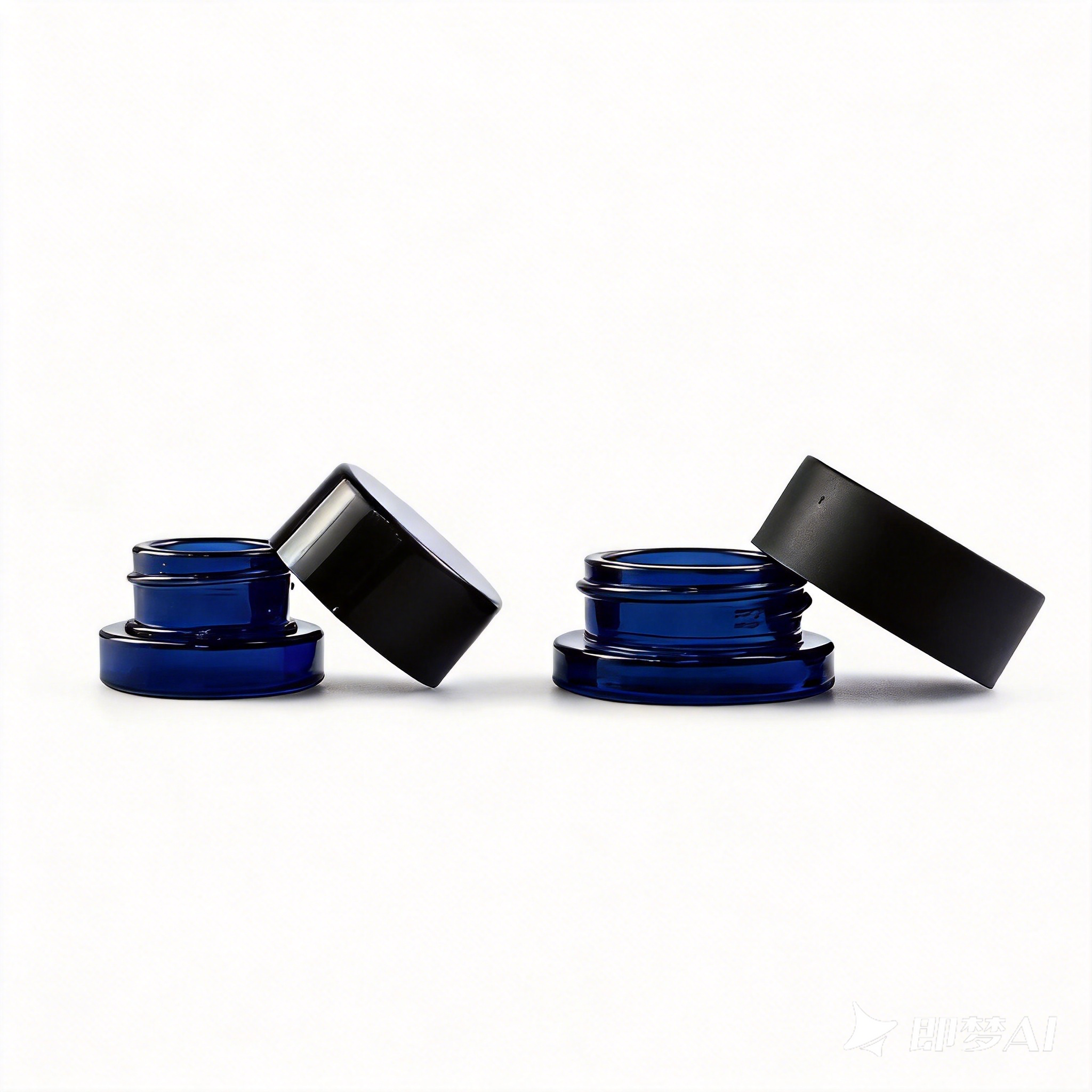3g/5g/7g/9g/15g Mini Glass Concentrate Jar UV-Blocking Leak-Proof Aluminum Child-Proof Black Blue Container for Medicine Wax