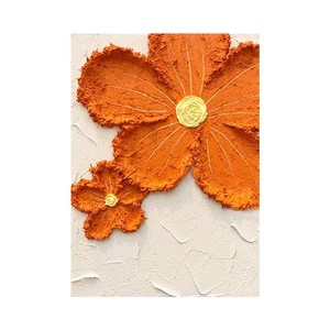 Hand Painted Orange Floral <b>Canvas</b> Art Rectangle Impressionism Style Living Room Decor Wall Hanging No <b>Frame</b> - Product Image 5