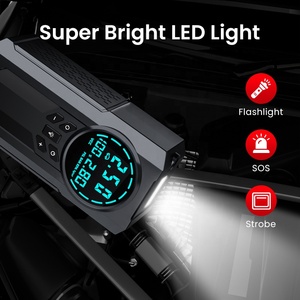 Démarreur de batterie de voiture portable 4-en-1 d'urgence 15000mAh, booster au lithium, batterie externe, gonfleur de pneus, lumière LED, moto 1000A - Product Image 6