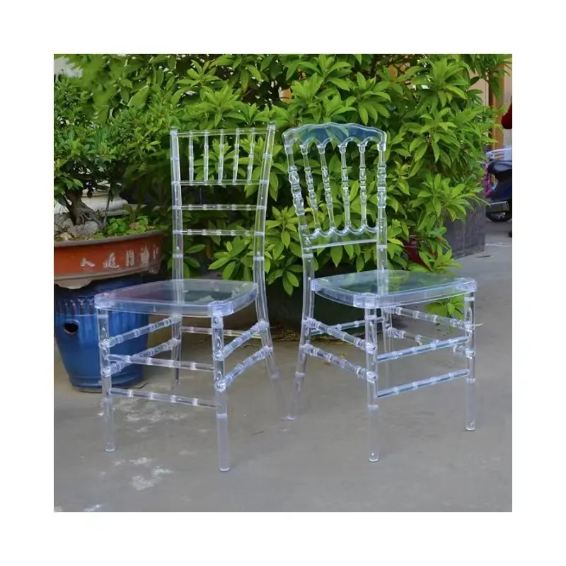 Plastica acrilica in resina trasparente per pc a noleggio festa per eventi matrimonio impilabile sedia chiavari in vendita sedia di cristallo trasparente