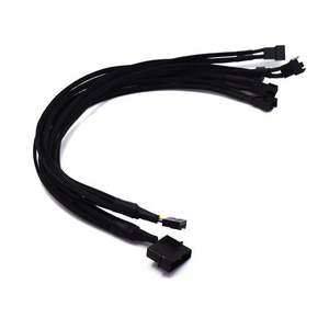 スリーブYスプリッターモレックスからコンピュータPCへ4ピンファン延長電源ケーブル1〜6コンバータPWM PCファンスプリッターアダッターケーブル - Product Image 3