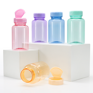 150ML Colorful Pink Orange Purple Blue Green PET Cylinder Industrial Use <b>Pill</b> <b>Bottle</b> with Silk Screen Printing Screw Cap - Product Image 6