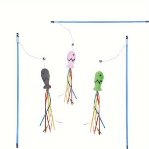 Giocattolo per Gatti a Forma di Pesce con Nastro Colorato, Stile Commercio Transfrontaliero - Product Image 2