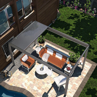 Pergola à lames orientables de haute qualité, électrique, avec structure en aluminium écologique pour piscines et balcons