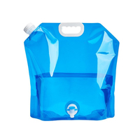 Conteneur d'eau en plastique 5L 10L, emballage grande capacité, poche de stockage transparente avec bec verseur, sac à eau transparent pour le camping