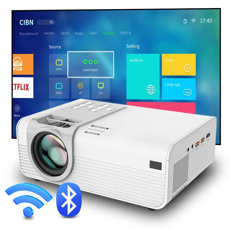 P92L Factory Customized Wifi Projector Full HD Video Projector Mini LED Native 1080P Projector TV Video Home Cinema 3D 4K Beamer