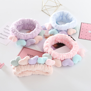Wholesales लड़कियों प्यारा दिल डिजाइन चेहरा धोने आलीशान Hairband नरम दिल मीठा ऊन लोचदार हेडबैंड - Product Image 1