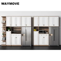 WAYMOVE Bar d'angle moderne de luxe Armoire fermée Mobilier de maison Bar à vin avec panneau de bois Style pour la maison