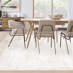 Tappeti Moderni Astratti 8x10 100% Poliestere a Pelo Basso Lavabili Morbidi Resistenti alle Macchie <span class=keywords><strong>Beige</strong></span> per Soggiorno Sala da Pranzo - Product Image 2