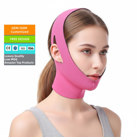 Masque facial réutilisable en forme de V - Sangle de lifting du menton et des joues et patchs pour double menton