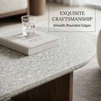 Table basse ovale de style mi-moderne, design de salon avec une touche de luxe, table basse simple