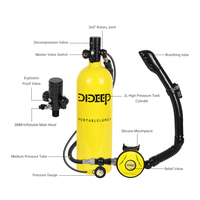DIDEEP 2026 Nouvelle bouteille de plongée de 2 L, réservoir d'air pour la plongée sous-marine, 30-40 minutes
