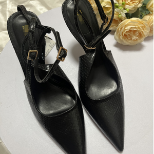 F0112 ZA Escarpins à Talons Fins Hauts et Bride Cheville pour Femme, Noirs, à Bout Pointu Fermé, Idéaux pour le Bureau et les Tenues Habillées, Vente en Gros - Product Image 6