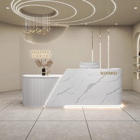 Comptoir de réception moderne 2026 avec logo personnalisé et éclairage LED pour hôpital, hôtel, salon de beauté, supermarché, bar à domicile