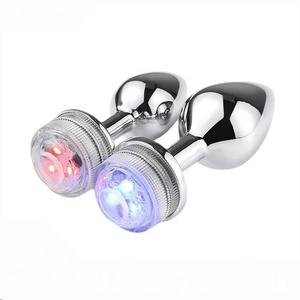 Nouveau jouet sexuel pour adultes, <span class=keywords><strong>plug</strong></span> anal en métal avec télécommande, changement de couleur LED, acier inoxydable, perles anales, masseur de la prostate - Product Image 1