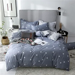 Factory Supplier Soft Microfiber Brushed Bedding Set Printed Bed Sheets Set 4 Piece Microfiber