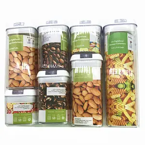 7-teilige luftdichte Aufbewahrung behälter für Lebensmittel Kunststoff-Müsli behälter mit leicht verschlossenen Deckeln für die Küche BPA-frei