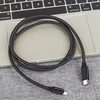 Kabel PD tipe-c 20V 5A tembaga murni, dengan CIP e-marker 100W C ke C kabel USB jaket PVC kepang berpelindung untuk Laptop/Tablet komputer