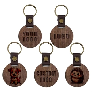 Porte-clés en bois promotionnel, petit cadeau souvenir, breloque de voiture personnalisée avec logo - Product Image 1