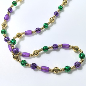 보라색, 녹색, 금색 LED 비즈로 장식된 빛나는 카니발 목걸이 - 내구성 있는 플라스틱 축제 기념품 및 선물 - Product Image 6