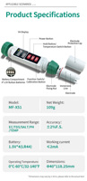 MF-X51 Testeur de qualité de l'eau portable 5 en 1 Mesure TDS EC pH Sel Température avec sonde haute sensibilité pour aquarium domestique