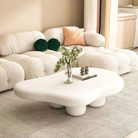 Table basse en forme de nuage, design minimaliste moderne luxueux pour petits espaces, couleur crème, meubles de salon, mobile