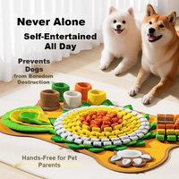 Tapis de renifflement moderne pour chien, gamelle anti-glouton, avec rangement à cordon, double usage, en feutre, lavable en machine, antidérapant, tapis d'entraînement