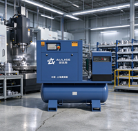 Compresseur d'air à vis à entraînement direct 75 kW 100 CV 25 bars 3 en 1 avec sécheur et réservoir, moteur haute efficacité pour découpeuse laser CNC